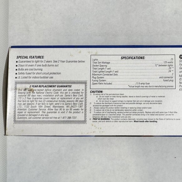 Vintage GE String-A-Long 25 Lights C-7 Cool Bright Multicolor Christmas NEW - Picture 11 of 11